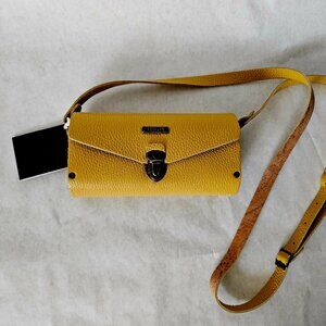Mustard Yellow Small Barrel Crossbody Handbag